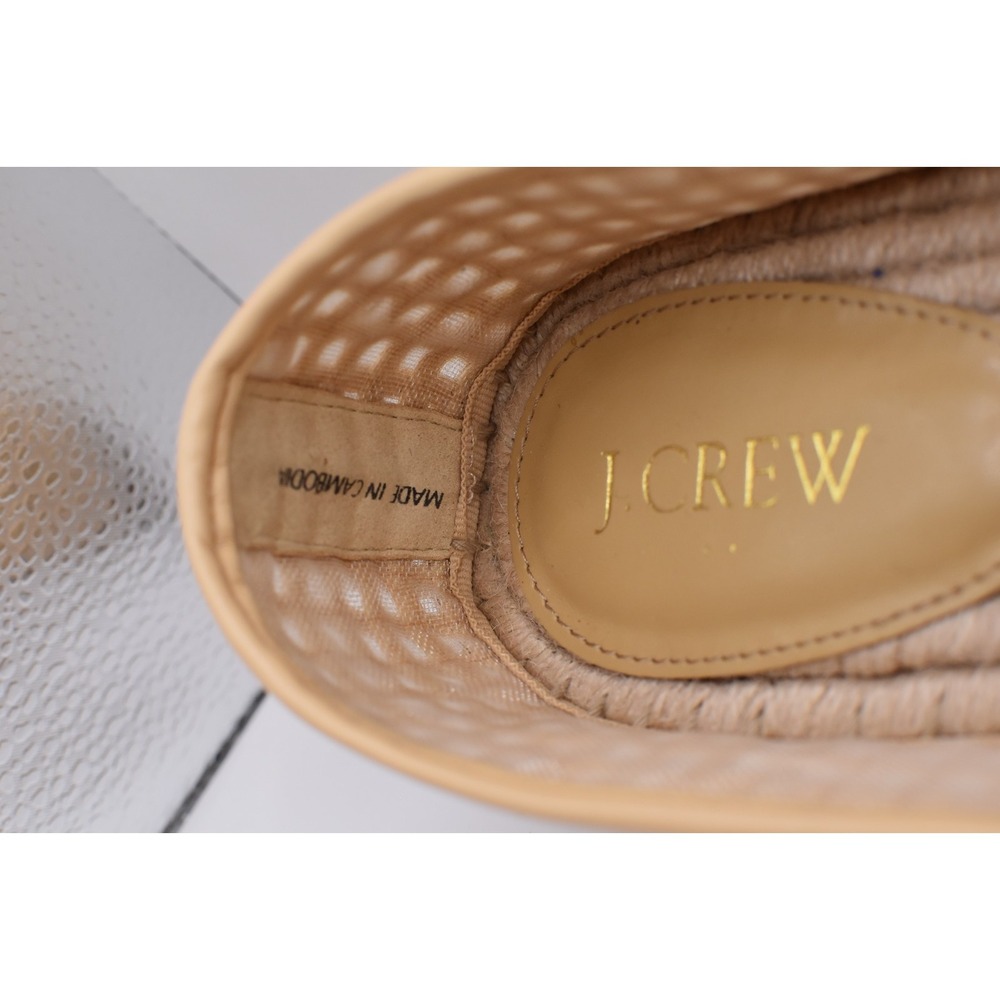 J Crew Straw Espadrille Flats Slip On Shoes Women Size 5.5 Natural Woven   CH645 - Picture 6 of 12